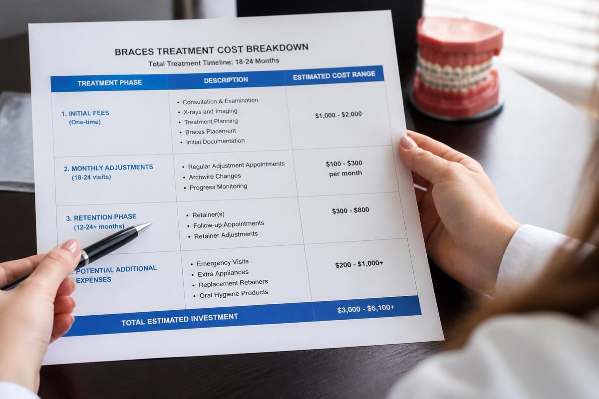 Orthodontic treatment cost breakdown