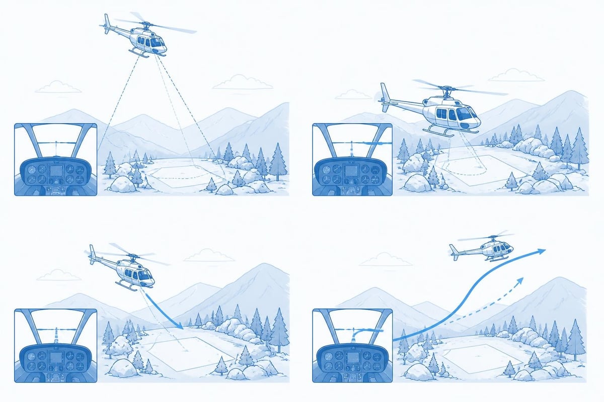 Confined area helicopter approach
