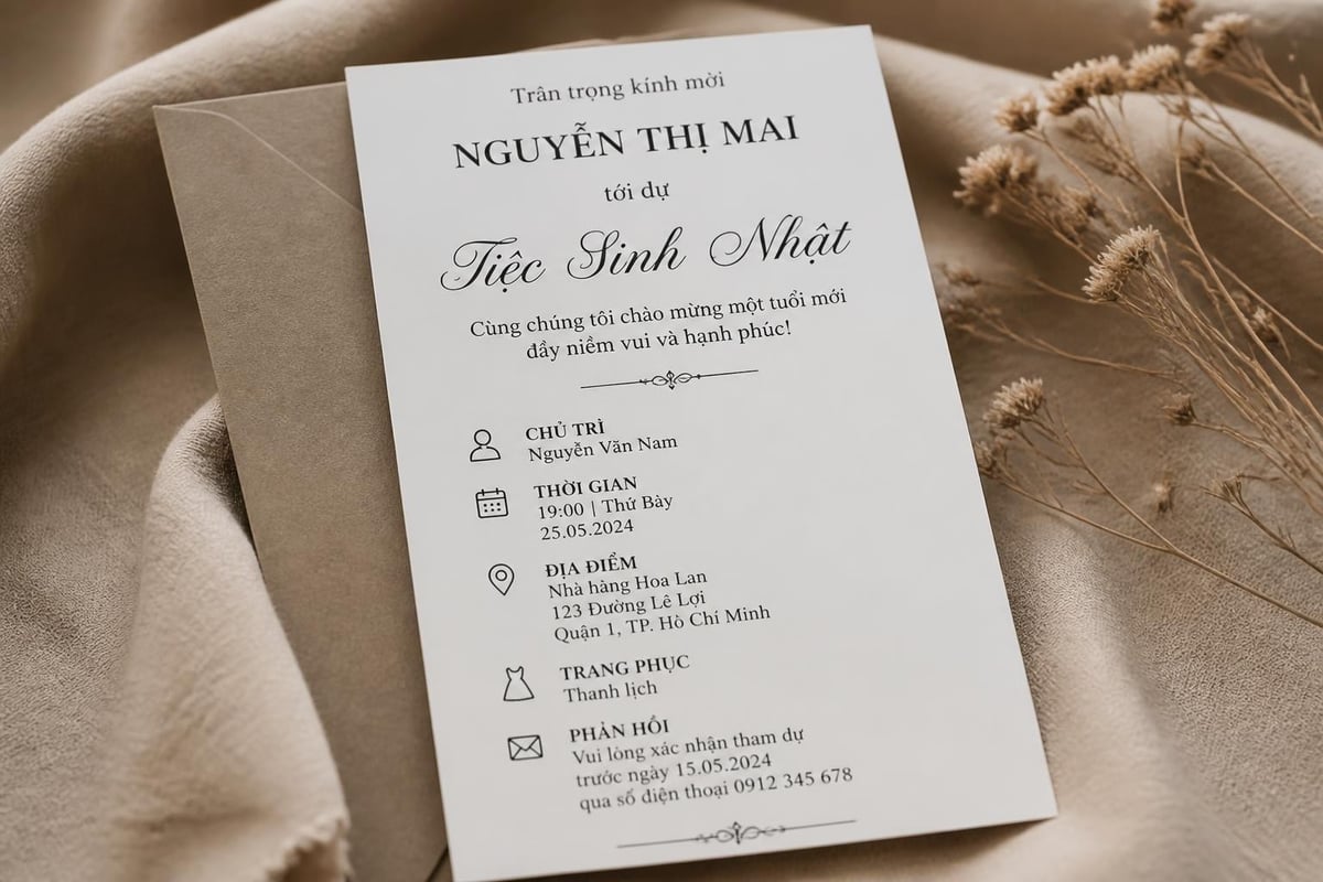 Cấu trúc nội dung thiệp mời