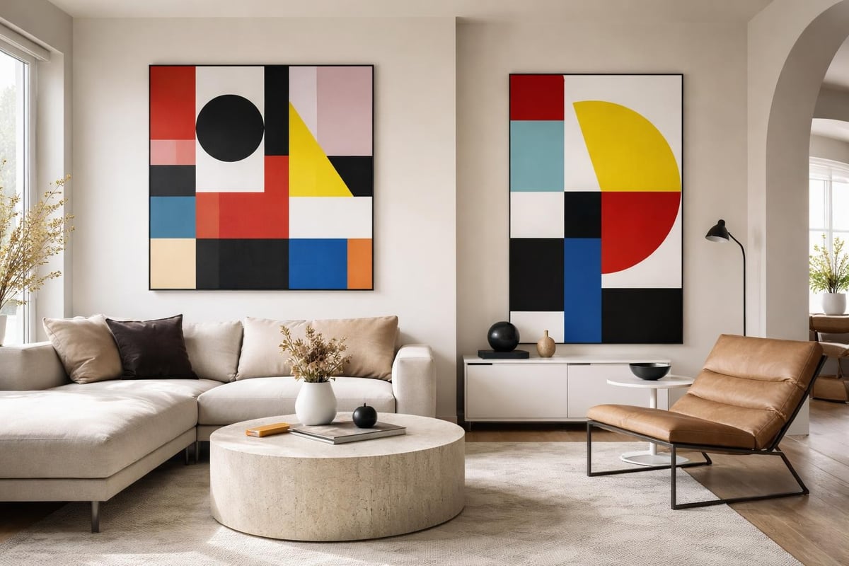 Avant-garde art in modern interiors
