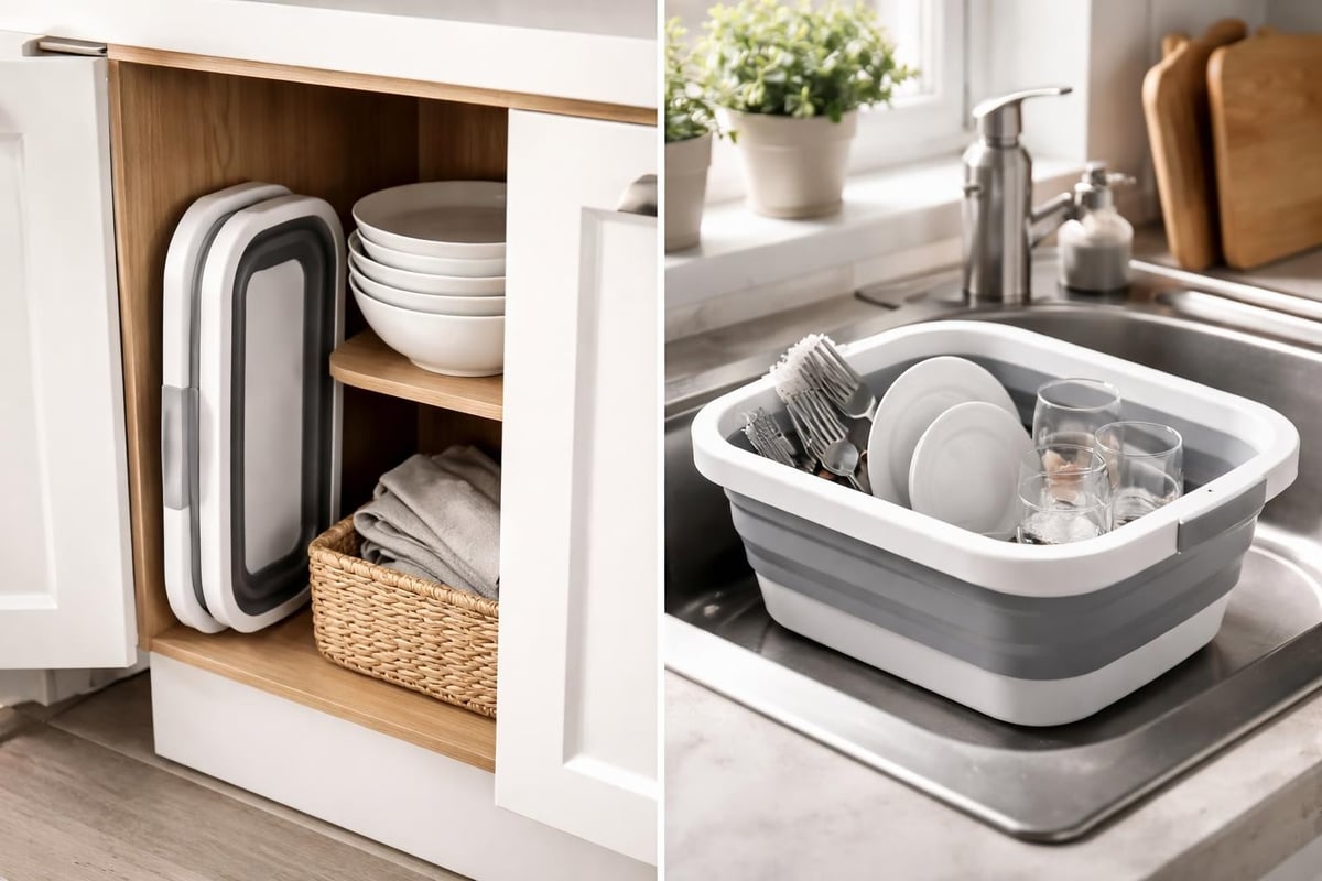 Sammenfoldelige opvaskebaljer