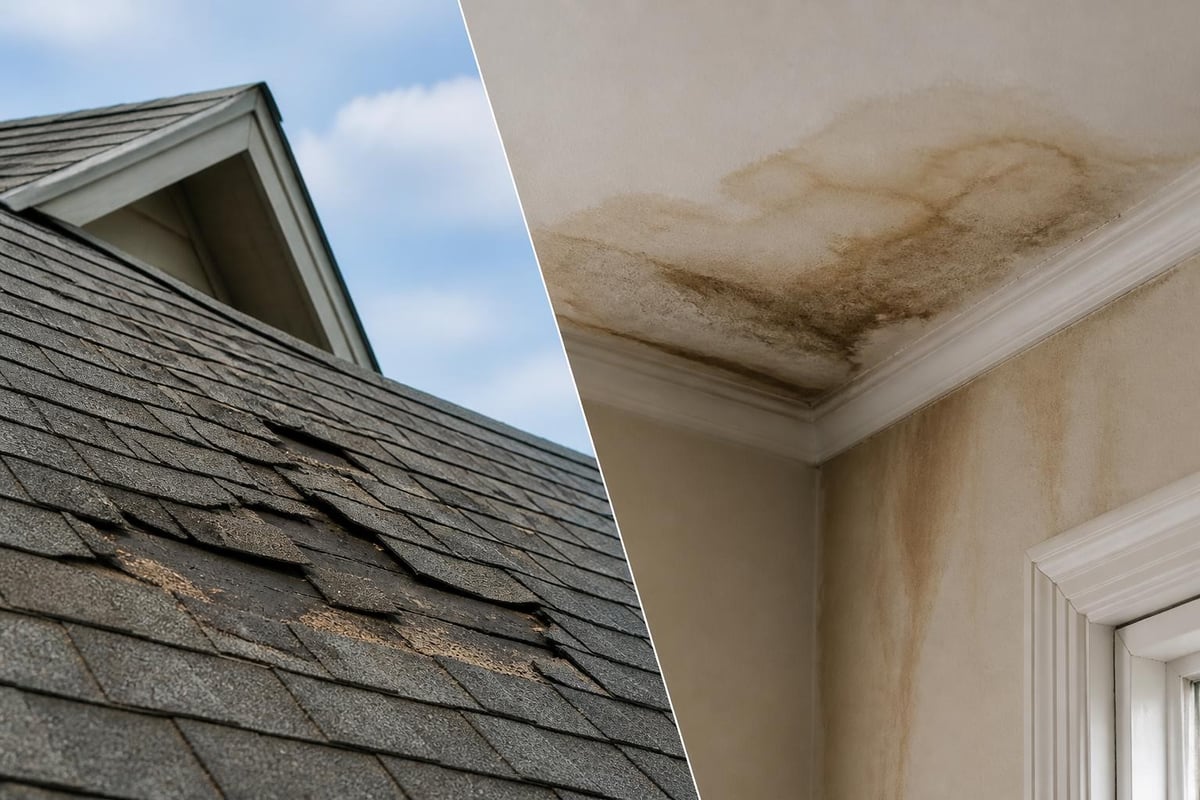 Broken roof warning signs