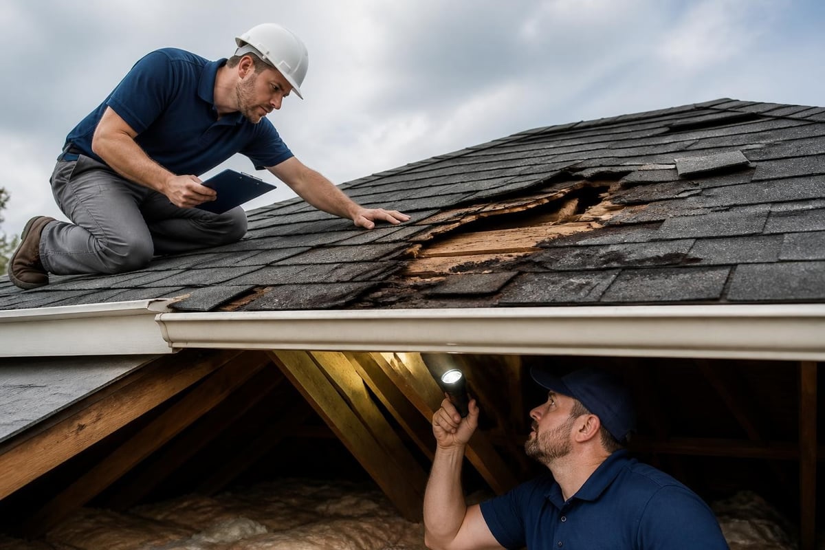 Professional roof inspection process