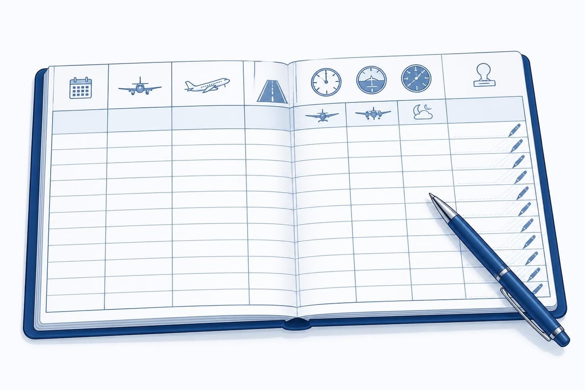 Jeppesen logbook columns and layout