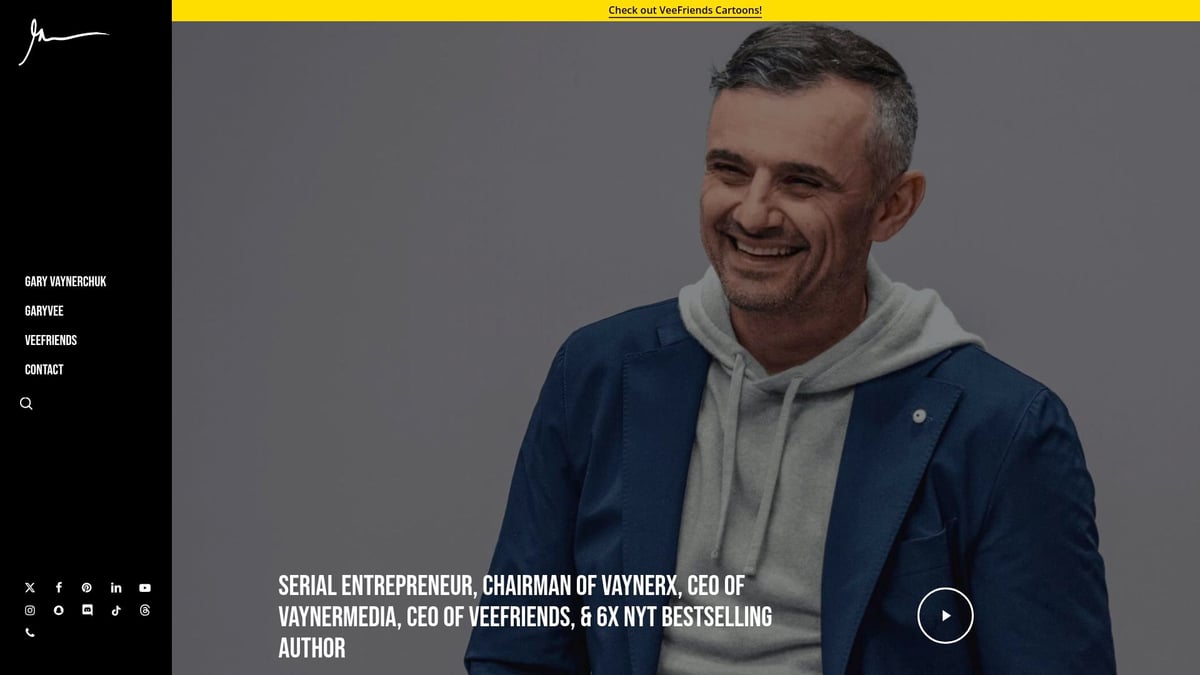 8 Inspiring Personal Brand Website Examples for 2025 - Gary Vaynerchuk