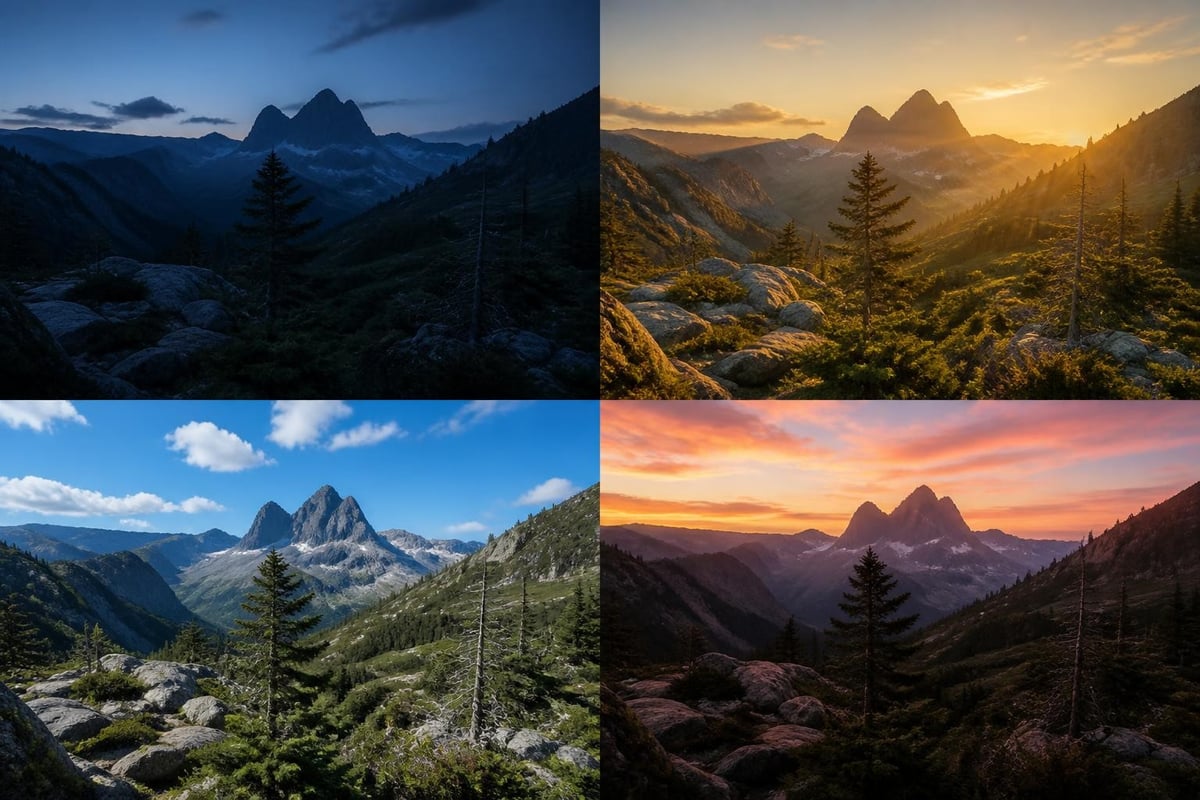 Lighting conditions throughout day