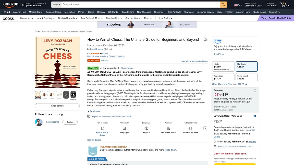 Top Good Chess Books for Beginners to Read in 2026 - How to Win At Chess by Levy Rozman (GothamChess)