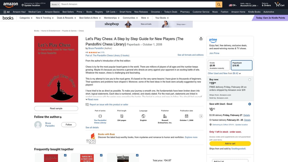 Top Good Chess Books for Beginners to Read in 2026 - Let's Play Chess: A Step by Step Guide for New Players by Bruce Pandolfini