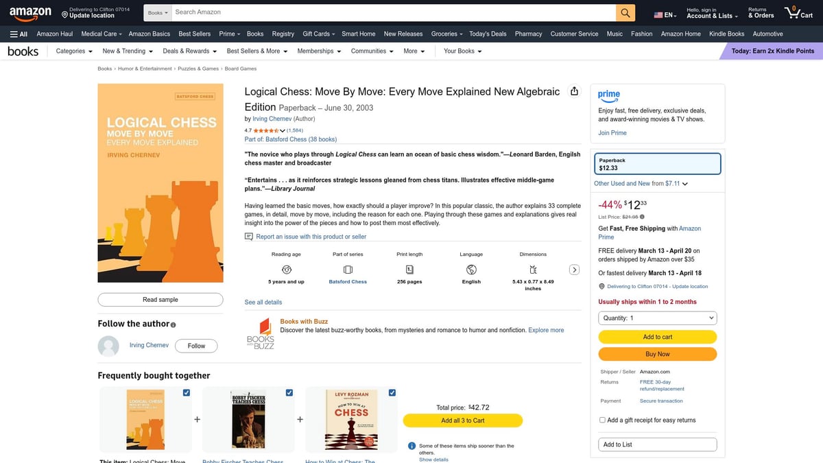 Top Good Chess Books for Beginners to Read in 2026 - Logical Chess: Move by Move by Irving Chernev