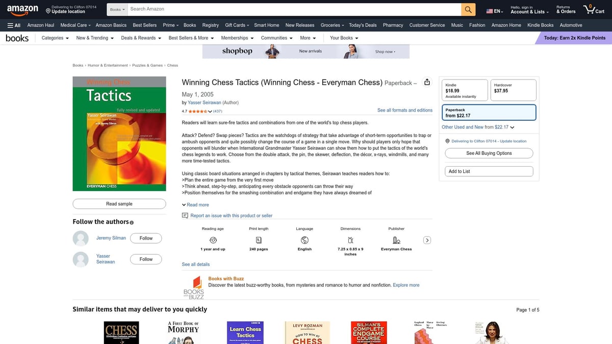 Top Good Chess Books for Beginners to Read in 2026 - Winning Chess Tactics by Yasser Seirawan