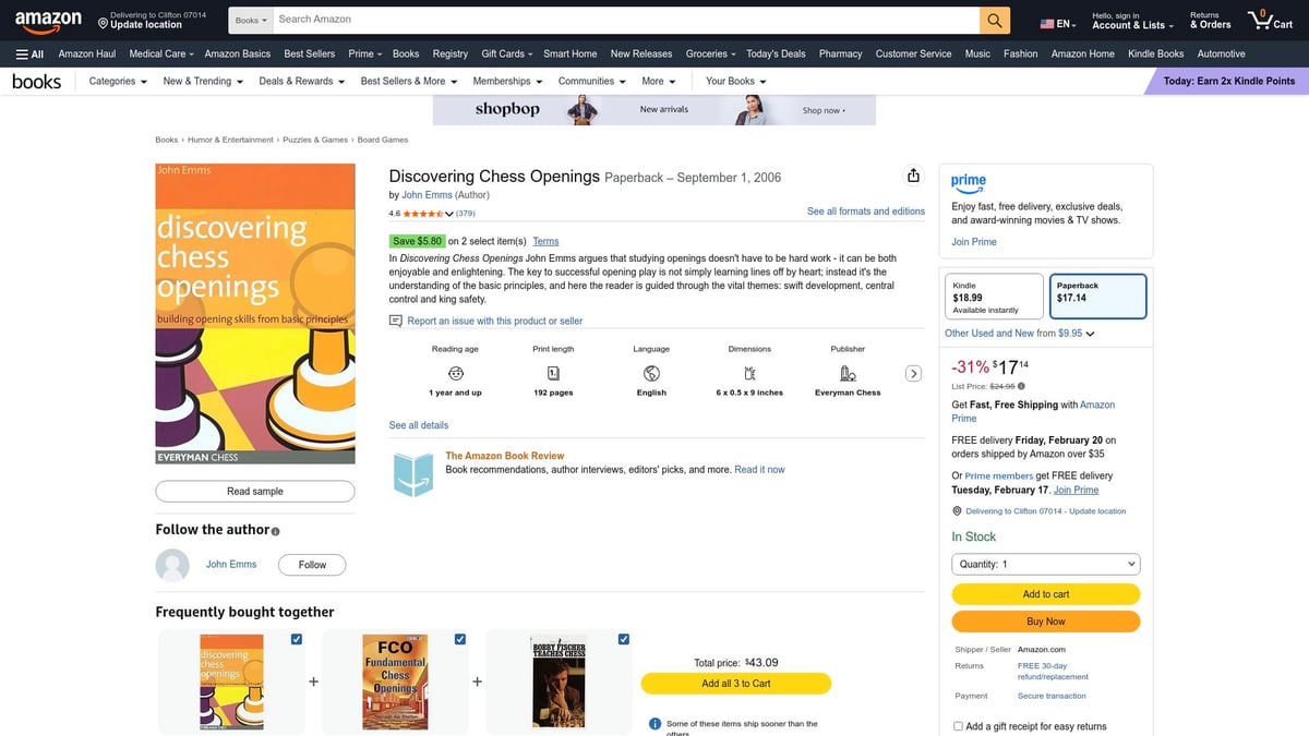 Top Good Chess Books for Beginners to Read in 2026 - Discovering Chess Openings by John Emms