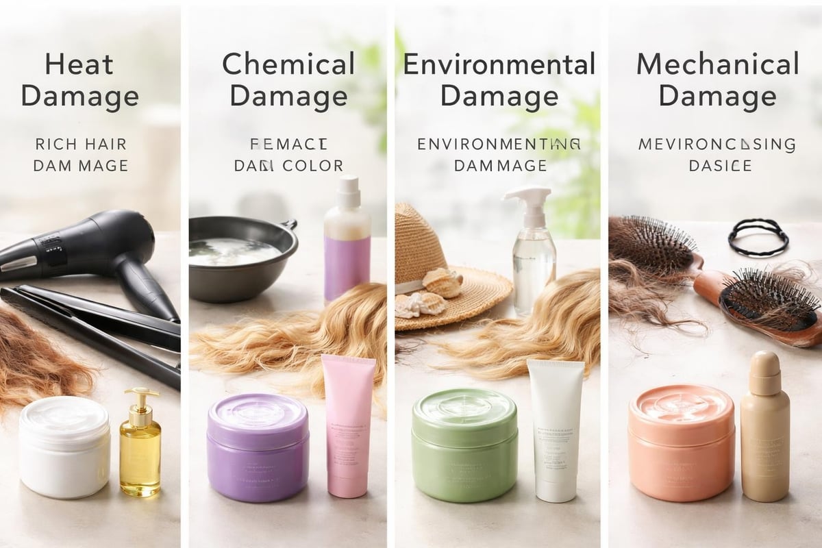 Hair damage types and solutions