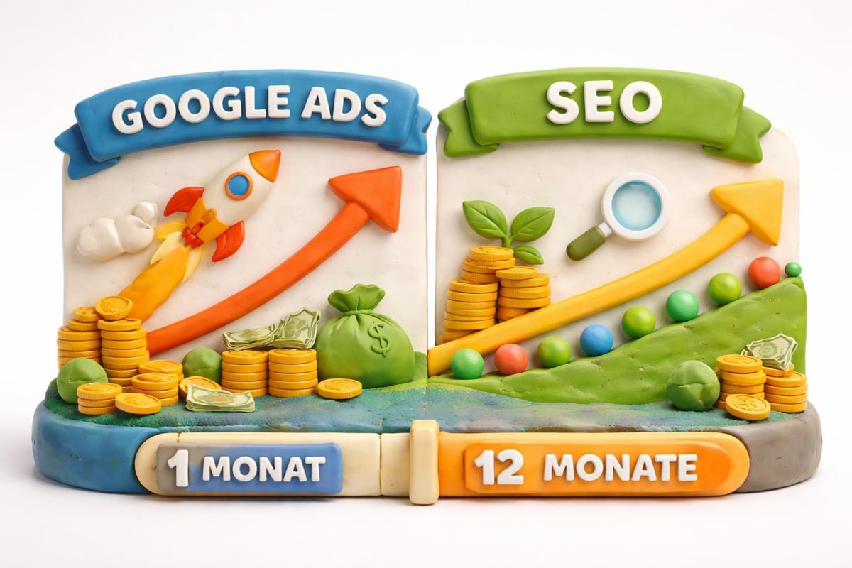 Zeitvergleich SEO und Google Ads