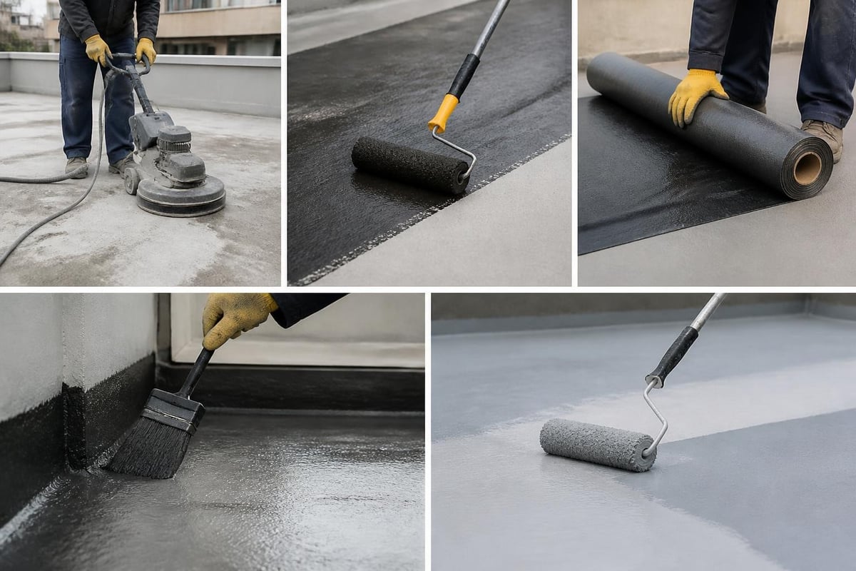 Terrace waterproofing installation process