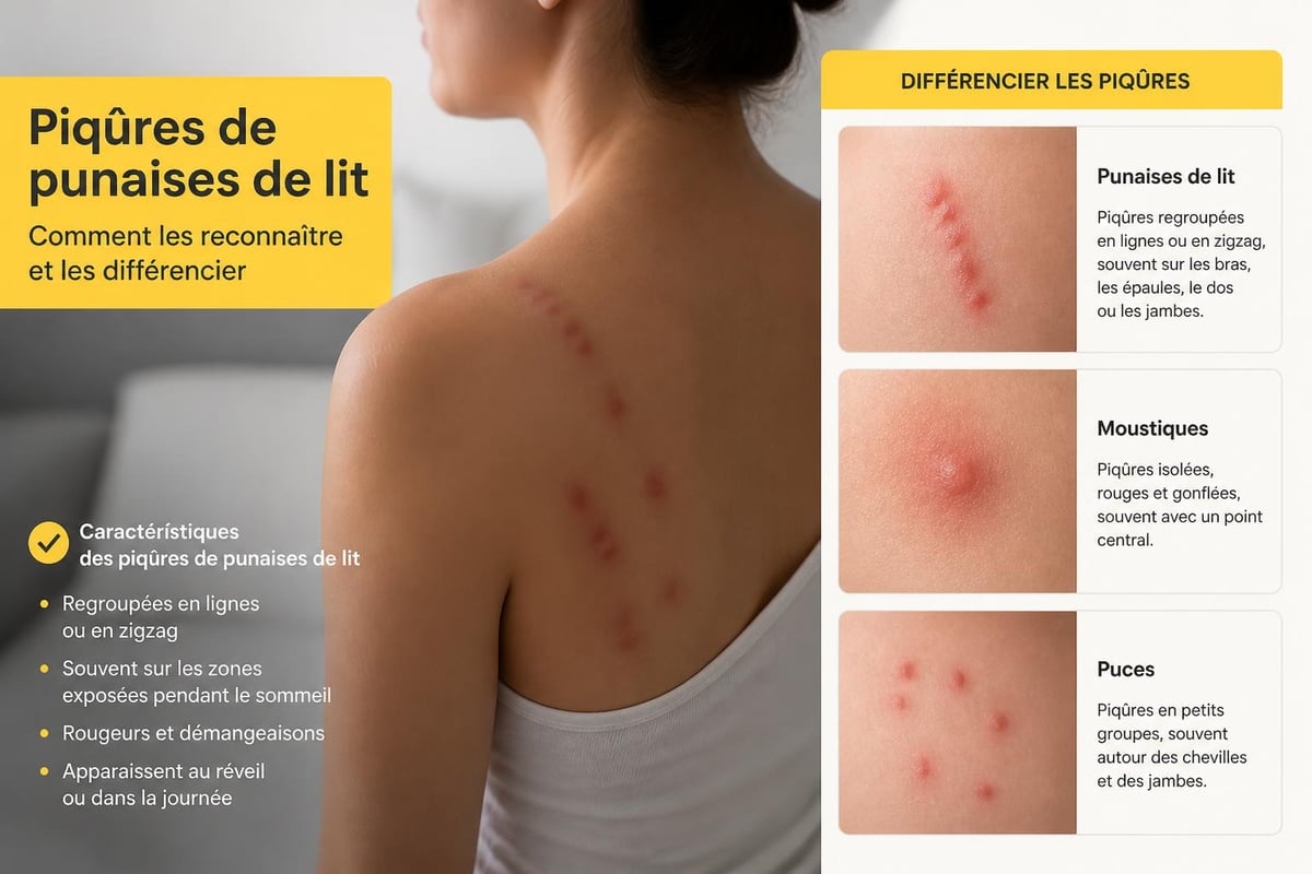 Distribution des piqûres de punaises