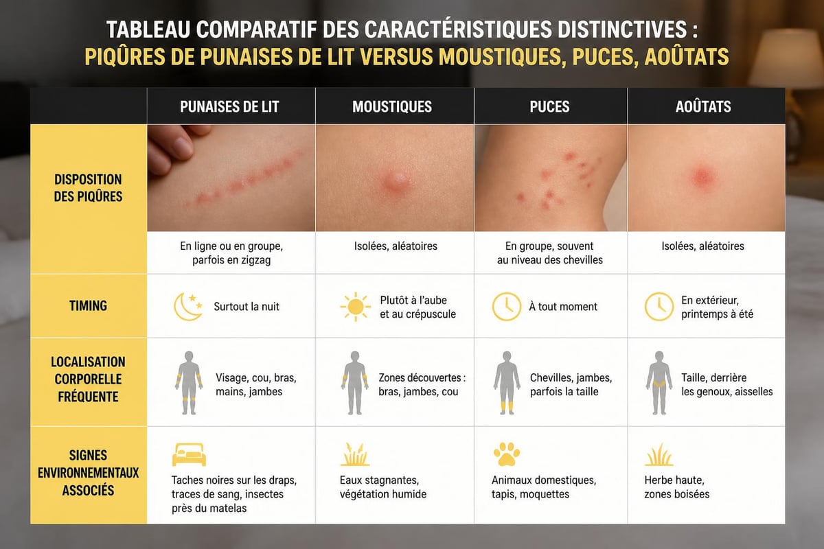 Comparaison piqûres insectes