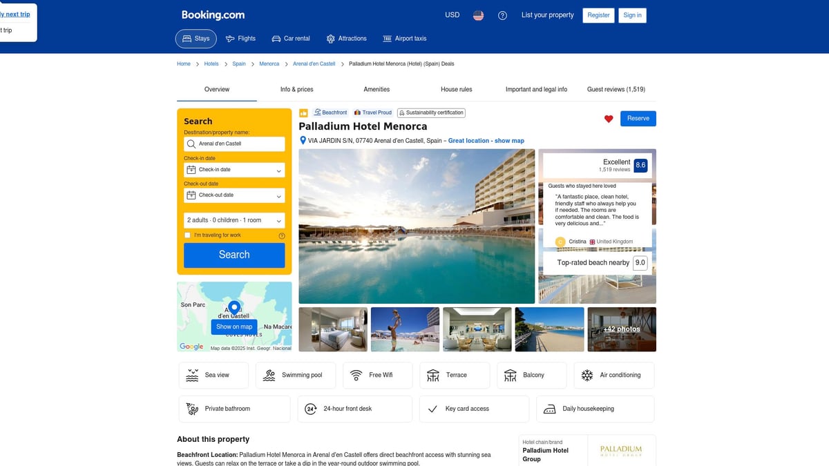 Top 9 European All Inclusive Resorts to Book in 2026 - 5. Palladium Hotel Menorca, Spain