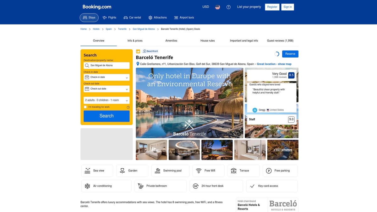 Top 9 European All Inclusive Resorts to Book in 2026 - 7. Barcelo Tenerife, Spain