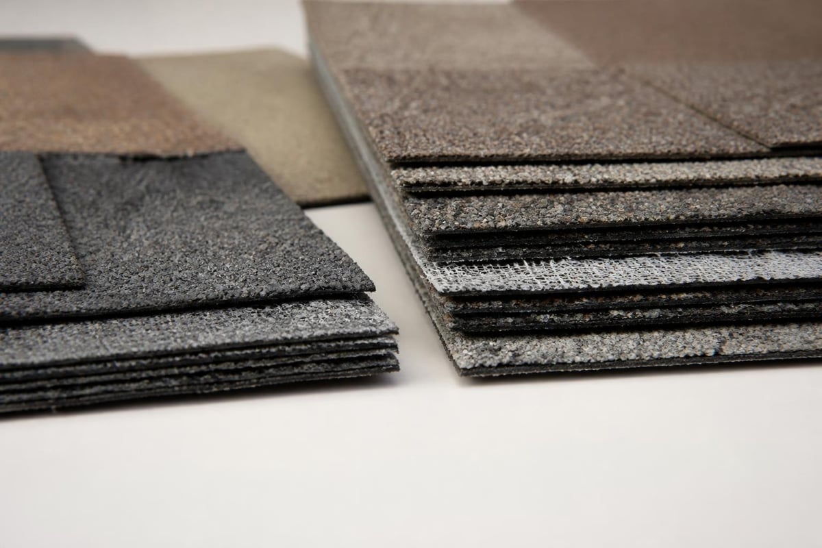 Dimensional shingle construction layers