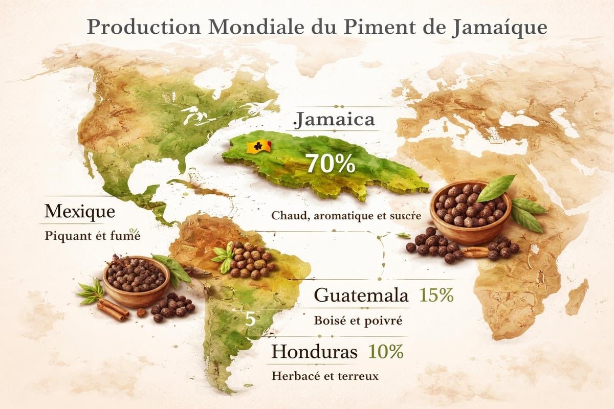 Production mondiale du piment de Jamaïque