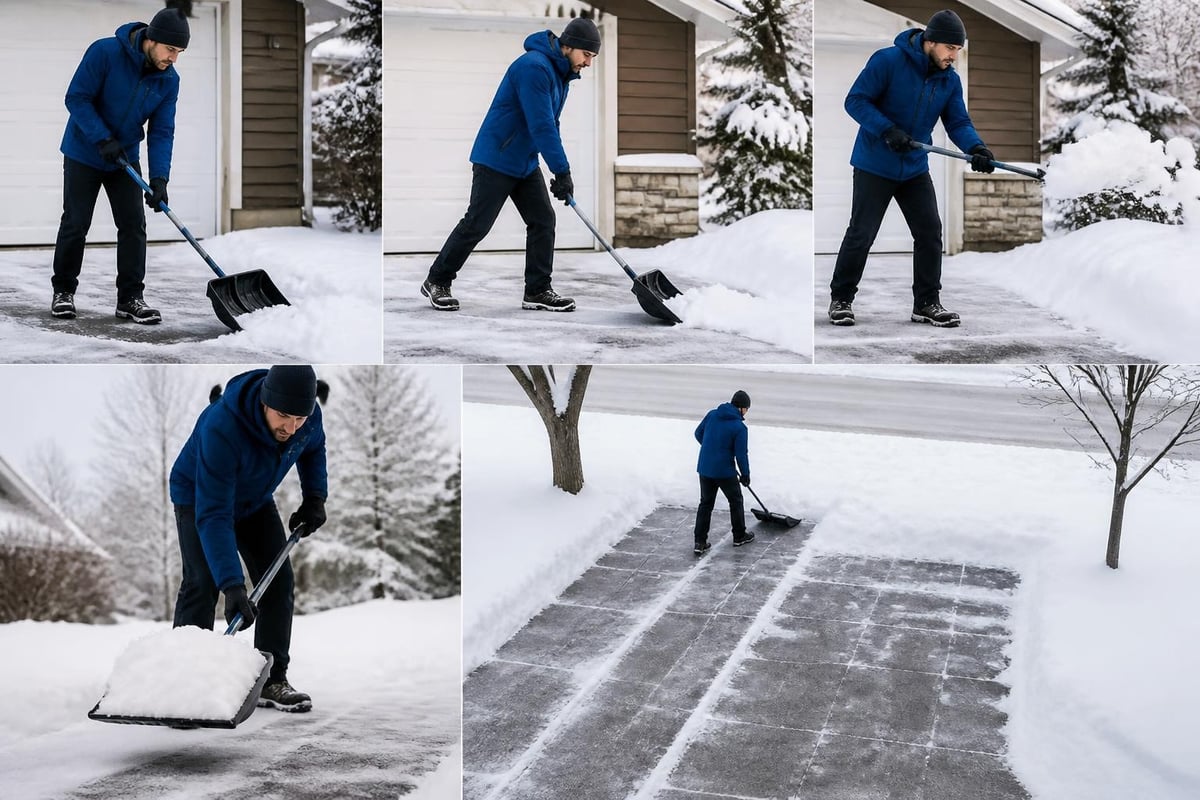 Efficient snow shoveling technique