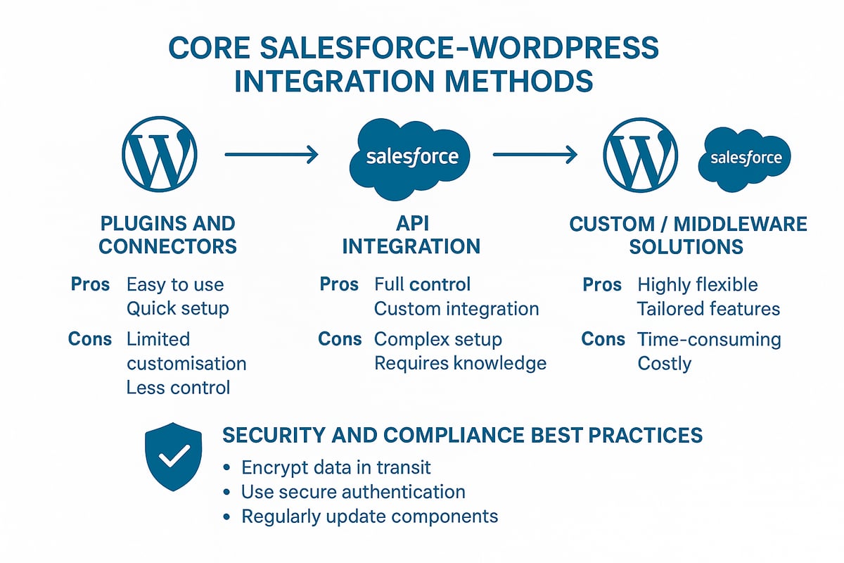 Core integration methods: plugins, APIs, and custom solutions