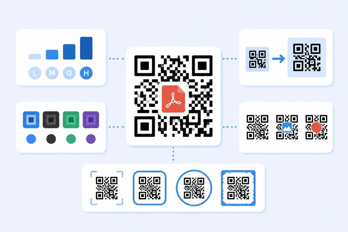 QR code customization options