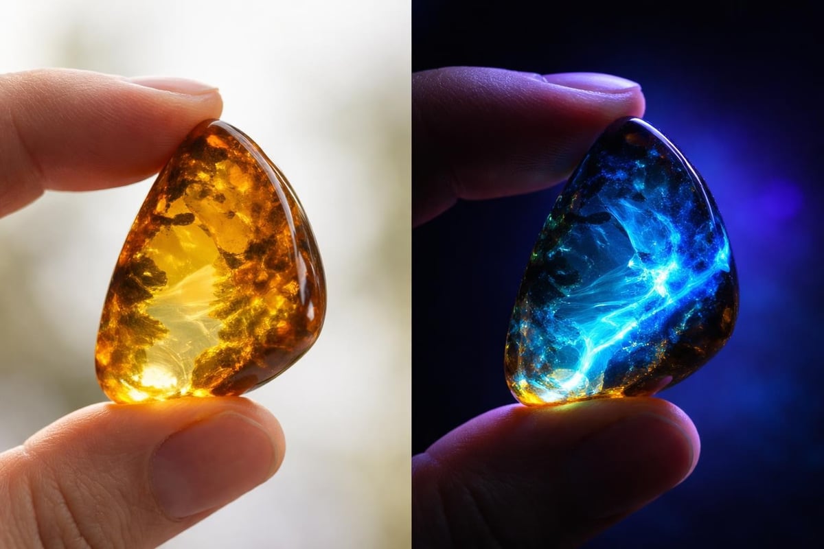 Rare stone fluorescence properties