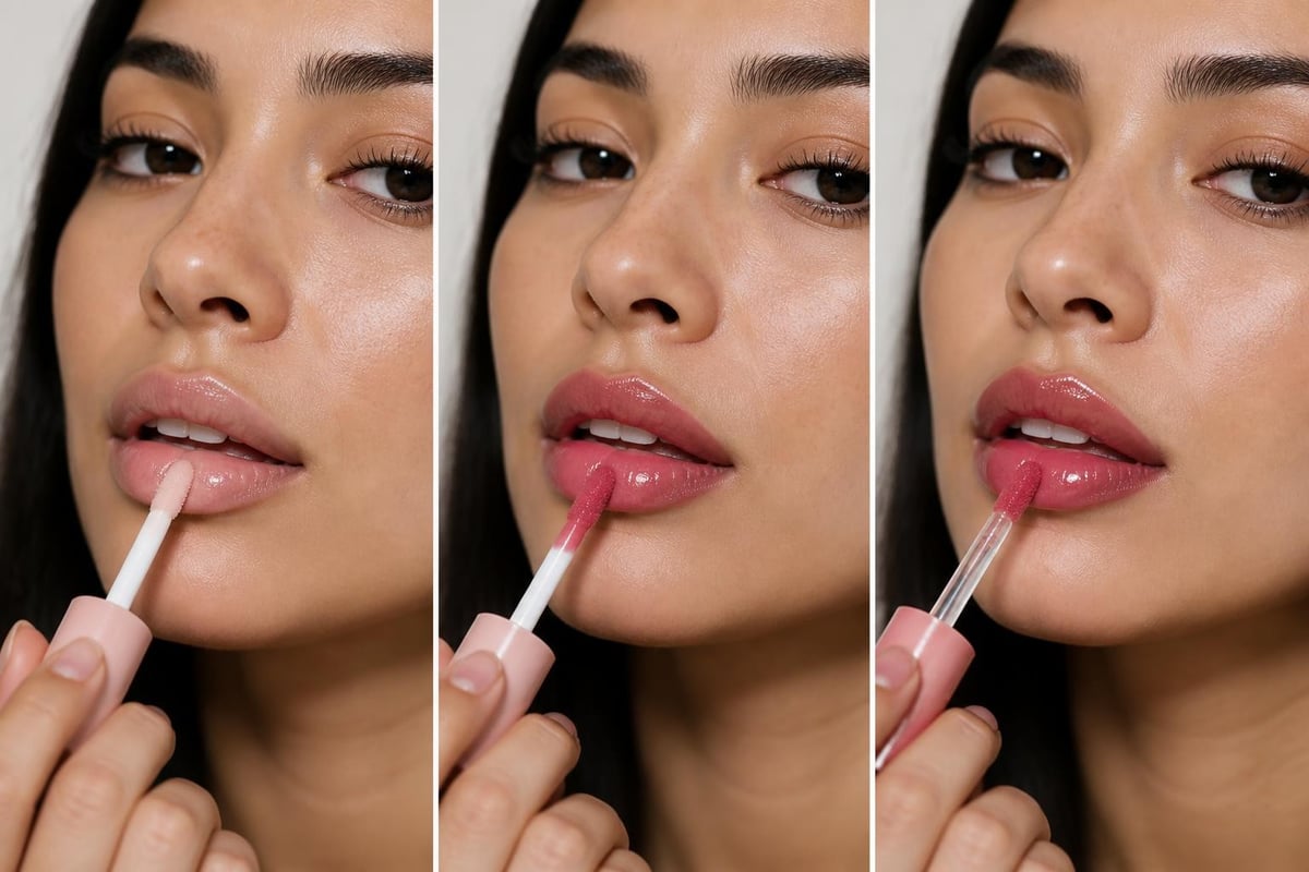 Lip oil layering technique