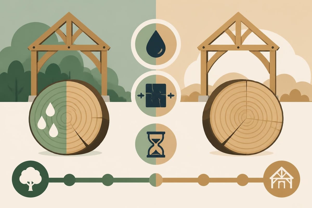 Green oak versus seasoned oak comparison