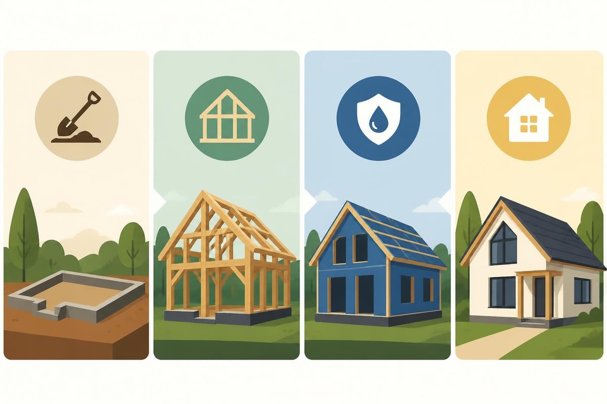 Oak frame construction stages