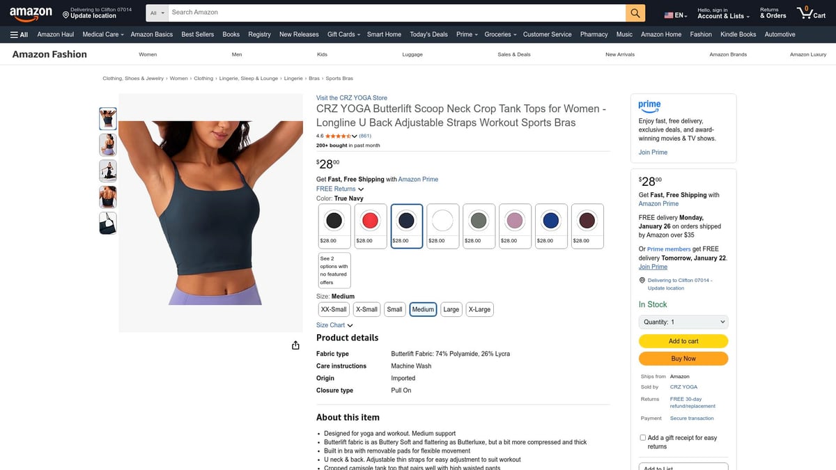 7 Best Yoga Bra Picks for Comfort and Support in 2026 - CRZ YOGA Butterlift Scoop Neck Crop Tank Top