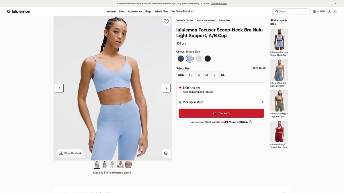 7 Best Yoga Bra Picks for Comfort and Support in 2026 - Lululemon Focuser Scoop-Neck Bra Nulu Light Support, A/B Cup