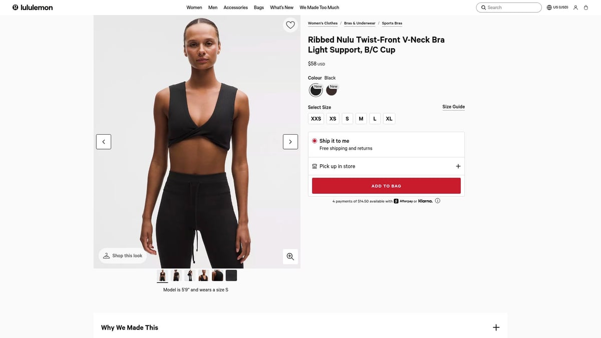 7 Best Yoga Bra Picks for Comfort and Support in 2026 - Ribbed Nulu Twist-Front V-Neck Bra Light Support, B/C Cup