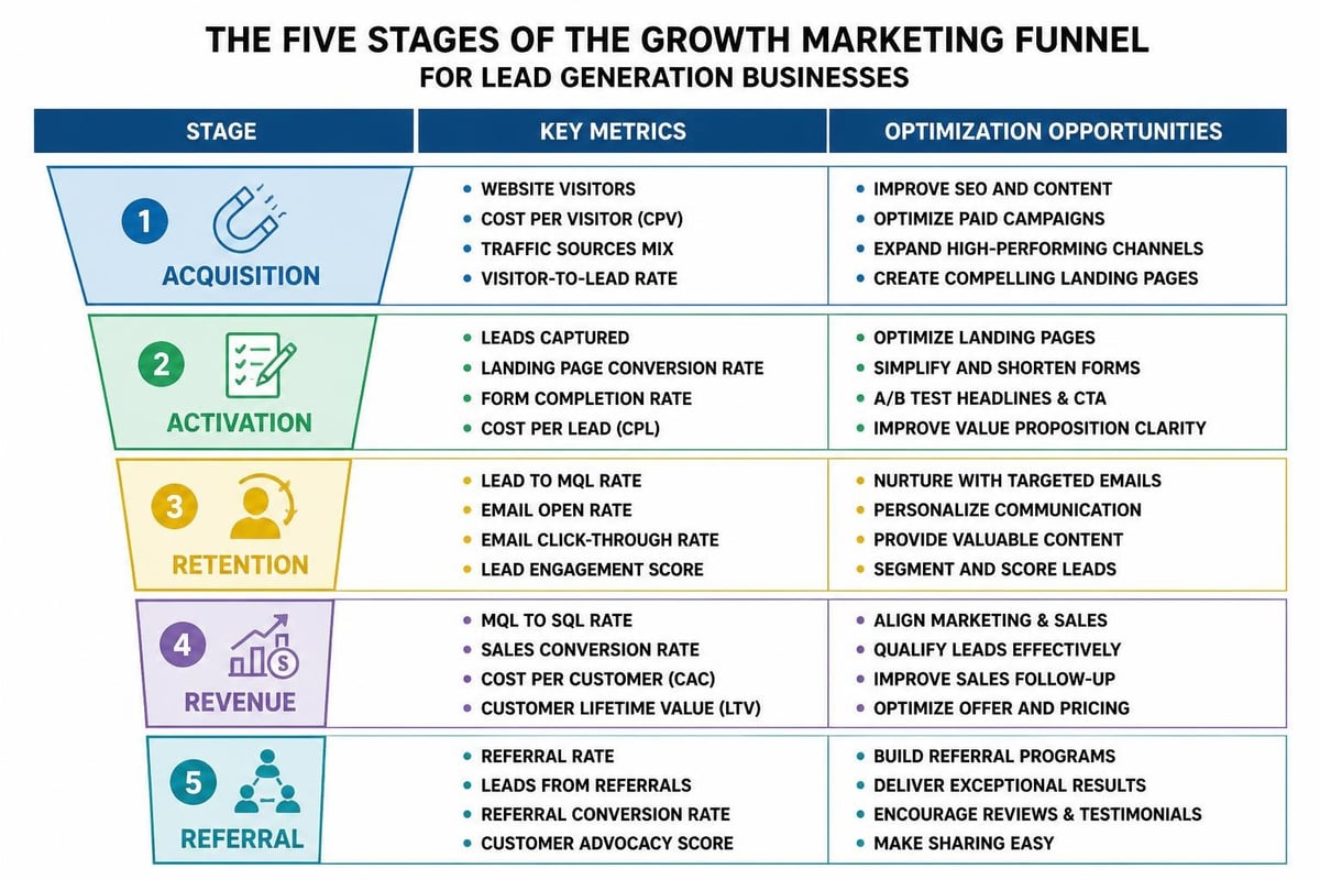 Growth marketing funnel stages