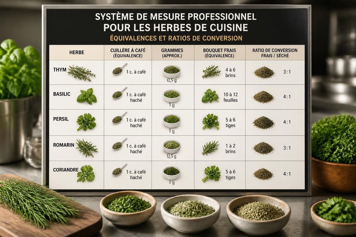 Dosages herbes cuisine