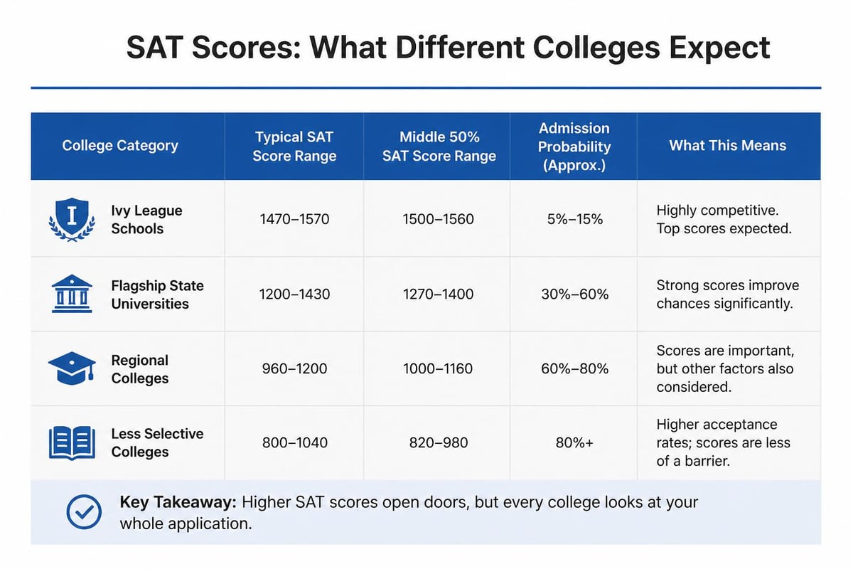 College admission requirements by tier