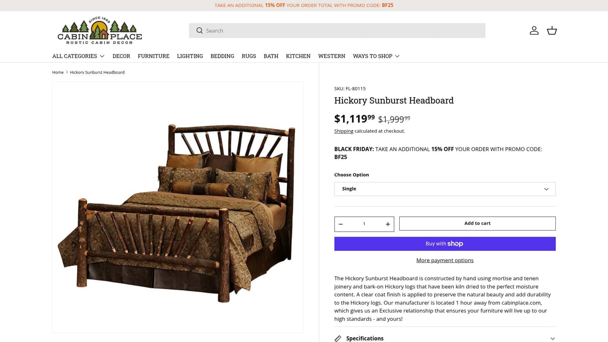 7 Inspiring Rustic Headboards to Transform Your Bedroom in 2026 - Hickory Sunburst Headboard