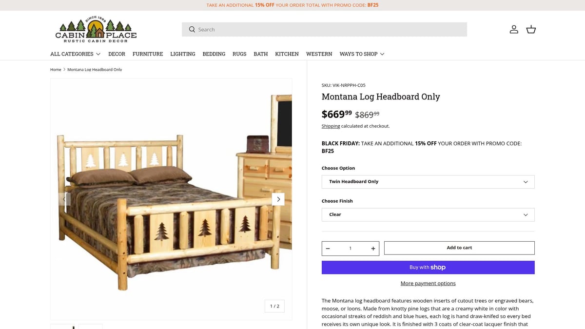 7 Inspiring Rustic Headboards to Transform Your Bedroom in 2026 - Montana Log Headboard Only