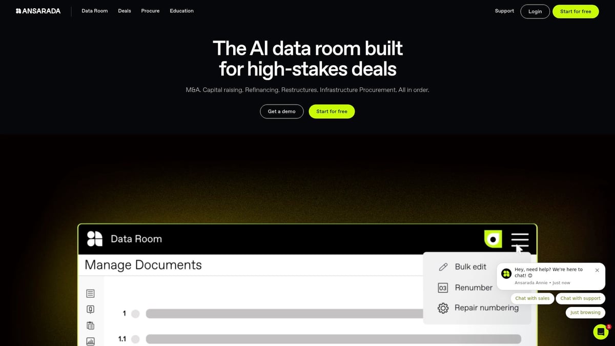 7 Essential Virtual Data Rooms for Mergers and Acquisitions 2026 - Ansarada