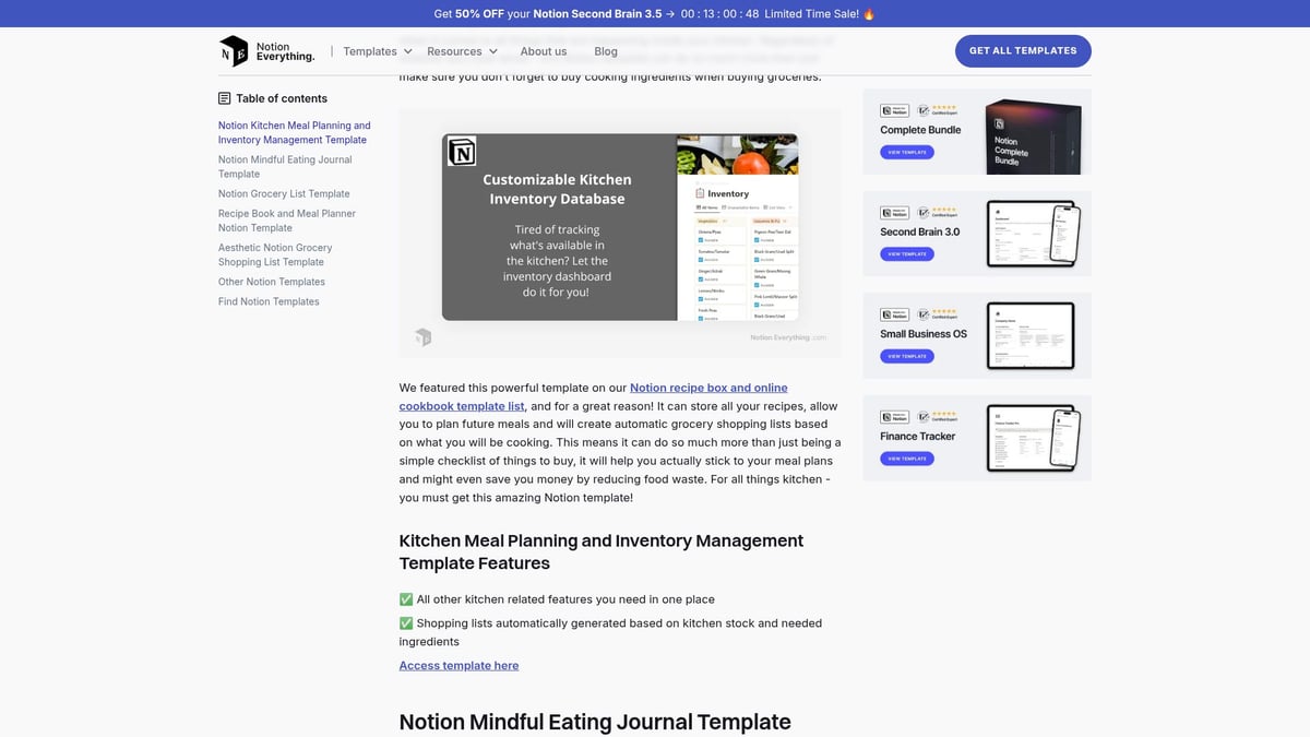 7 Must-Try Notion Grocery List Template Ideas for 2025 - Notion Kitchen Meal Planning and Inventory Management Template