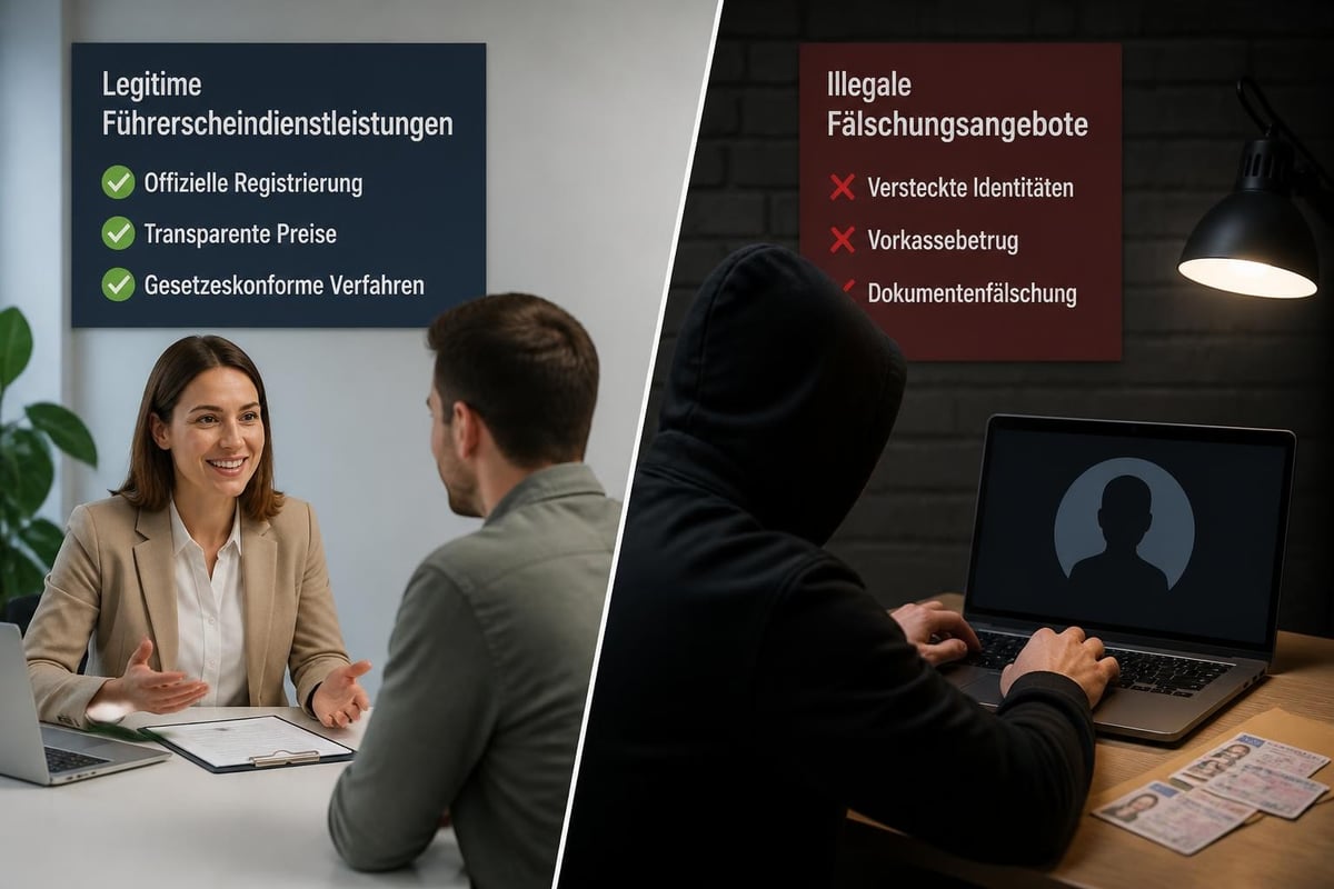 Unterscheidung seriöser und betrügerischer Führerscheinangebote