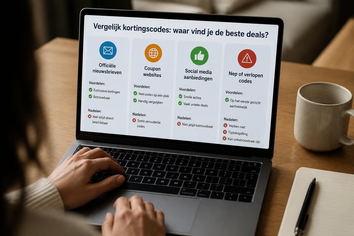 Kortingscode bronnen vergelijken