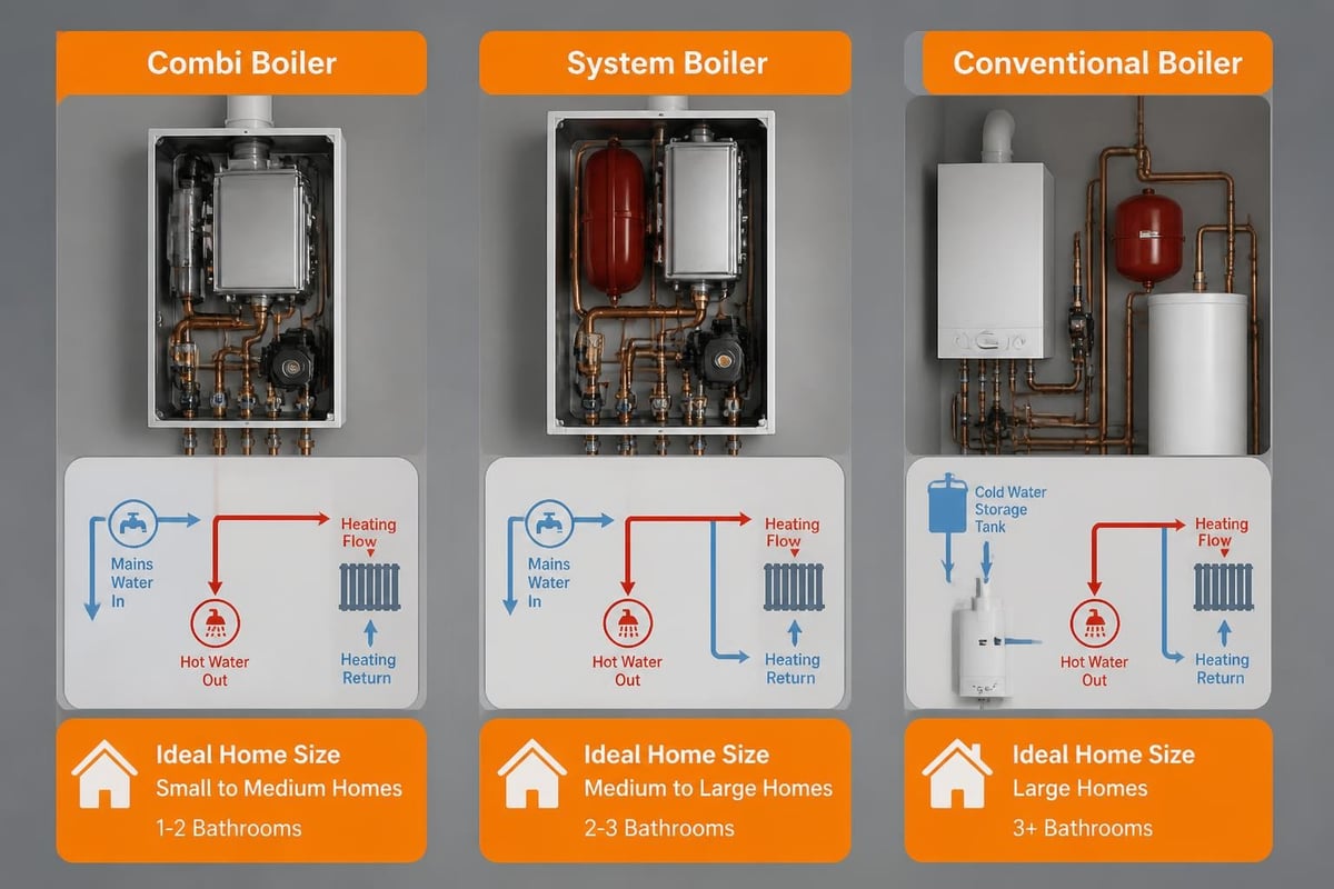 Central heating boiler types comparison