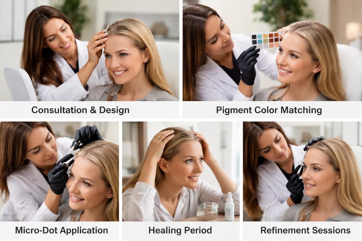 Scalp micropigmentation session steps