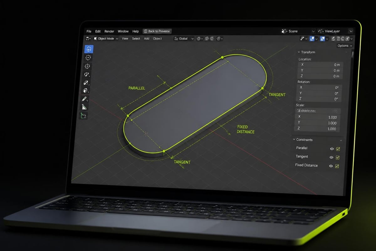 CAD constraint system in Blender