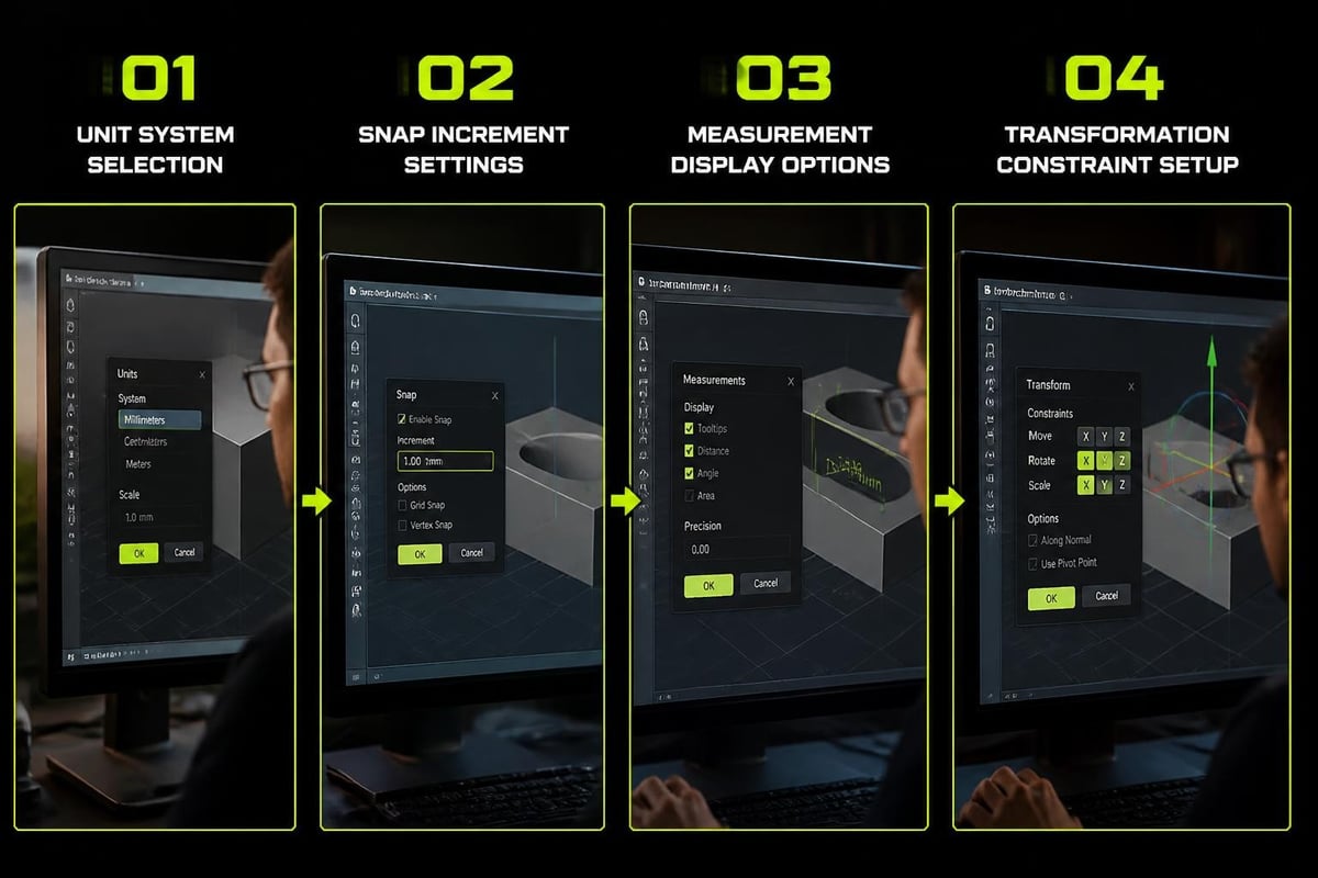 CAD workflow setup in Blender