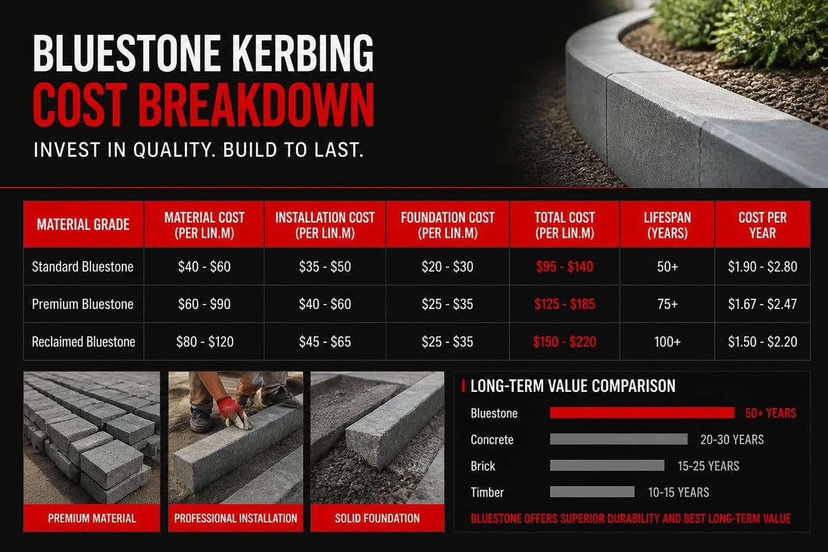 Bluestone kerbing cost components
