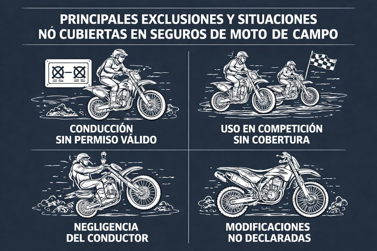 Exclusiones comunes seguros moto