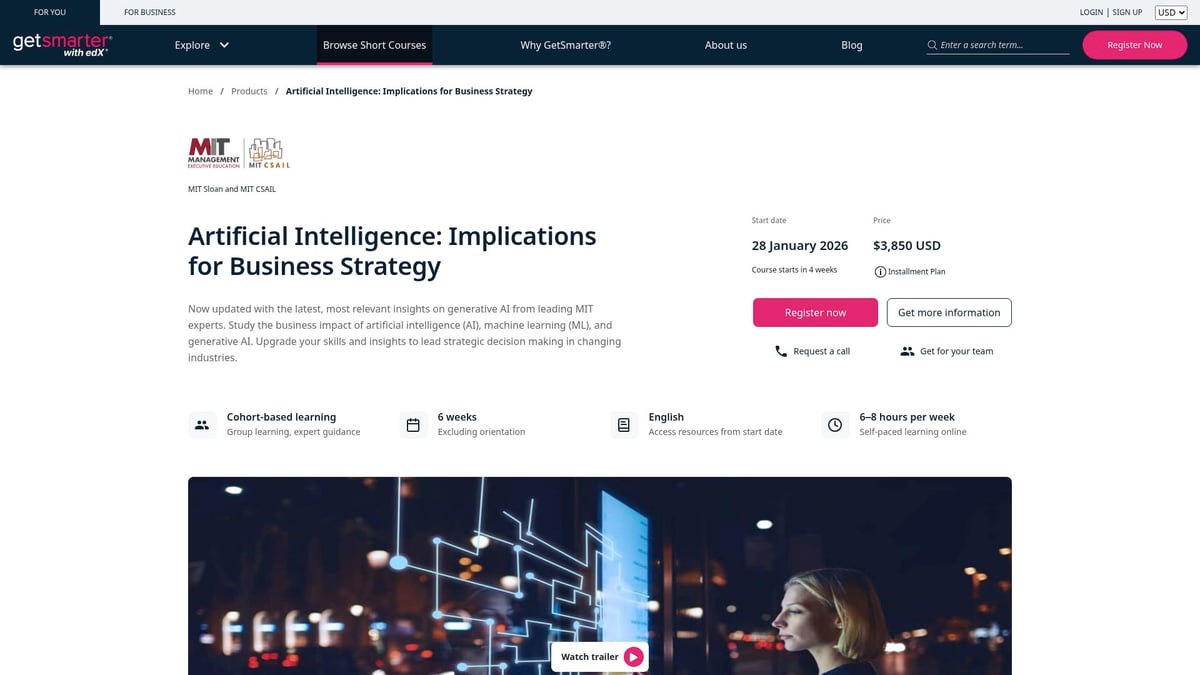 7 Must-Try AI For Finance Course Picks For 2026 - Artificial Intelligence: Implications for Business Strategy – MIT Sloan x GetSmarter